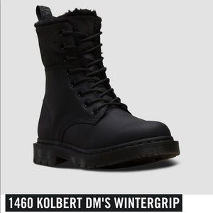 Dr marten 1460 fur lined boots in black